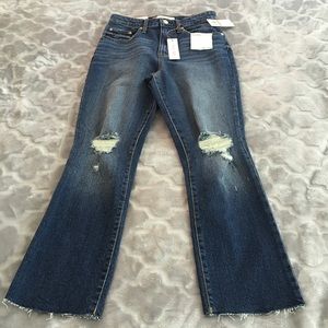 Ella Moss Jeans High Waist Crop Flare Distressed Size 26